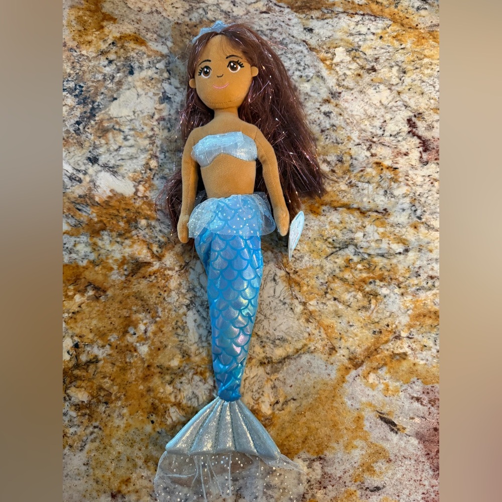Aurora Blue Mermaid Plush Doll